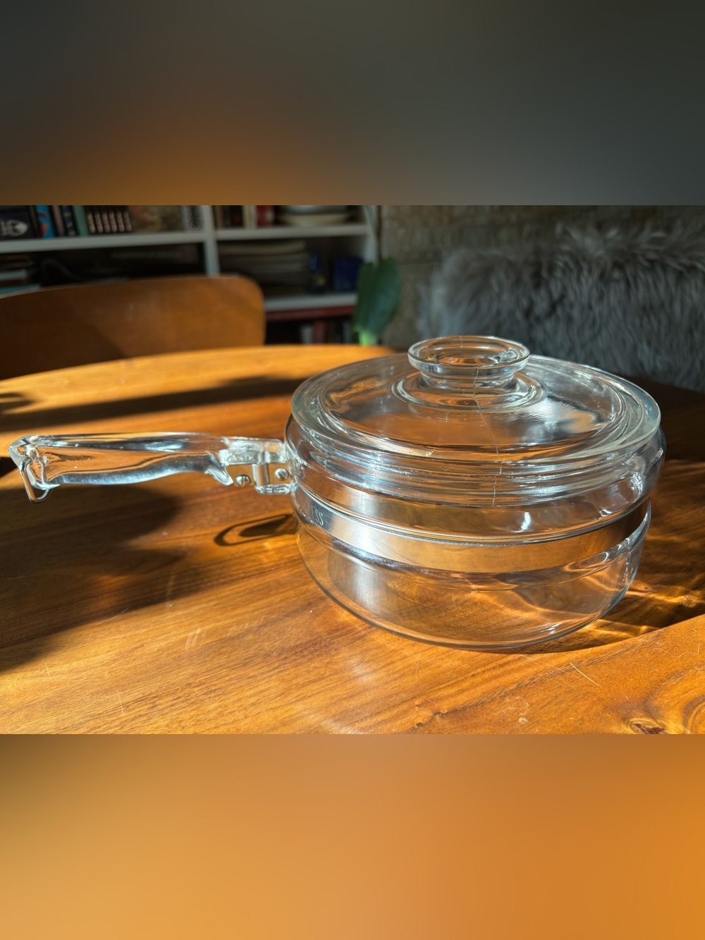 Pyrex Flameware vintage 1.5 quart glass saucepan with lid 6213-C